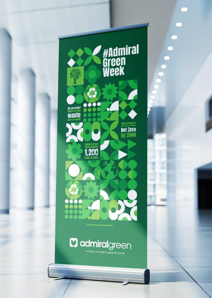 Admiral green week roller banner