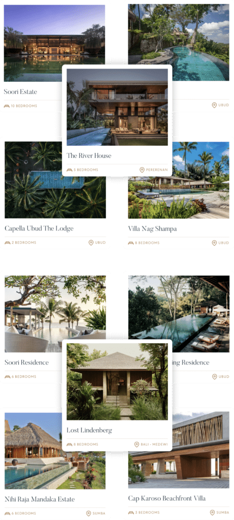 Grid of Villas on Ultimate Bali